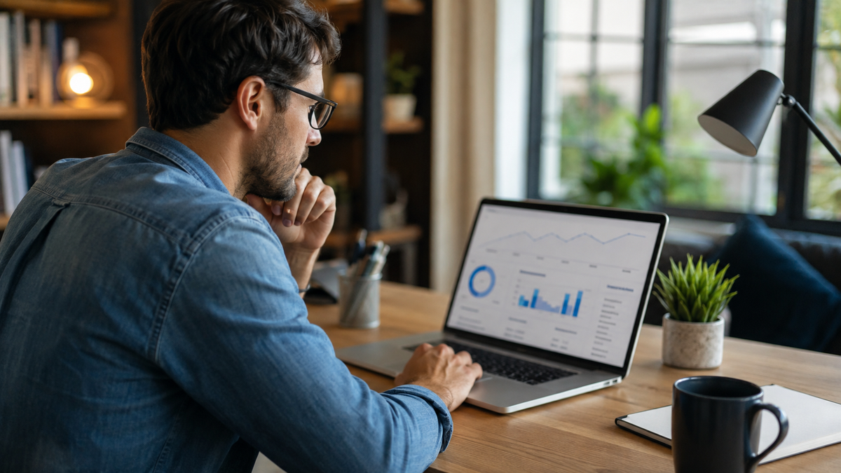 Content-site owner reviewing website traffic and monetization