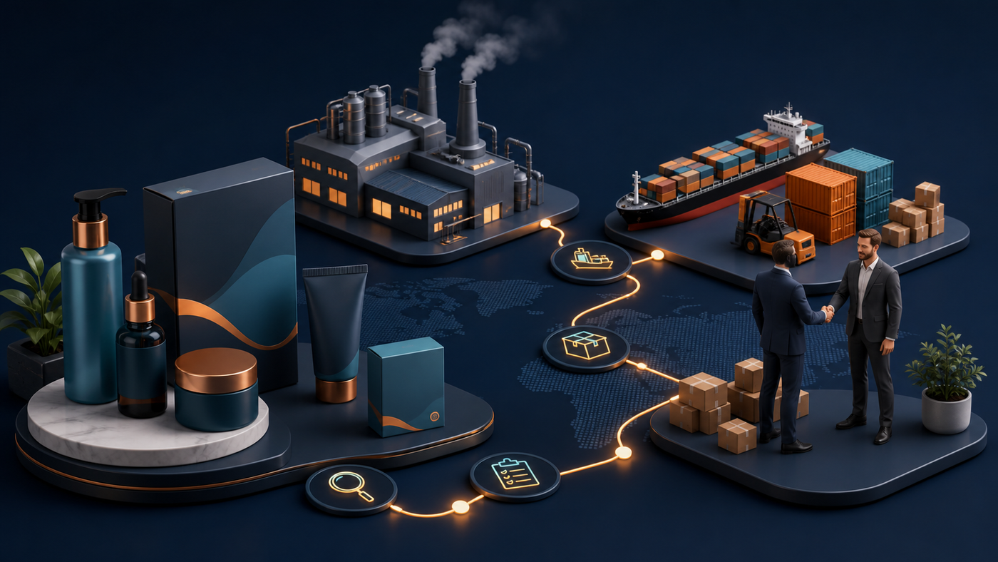 Private-label products connected to manufacturing, shipping and a supplier partnership