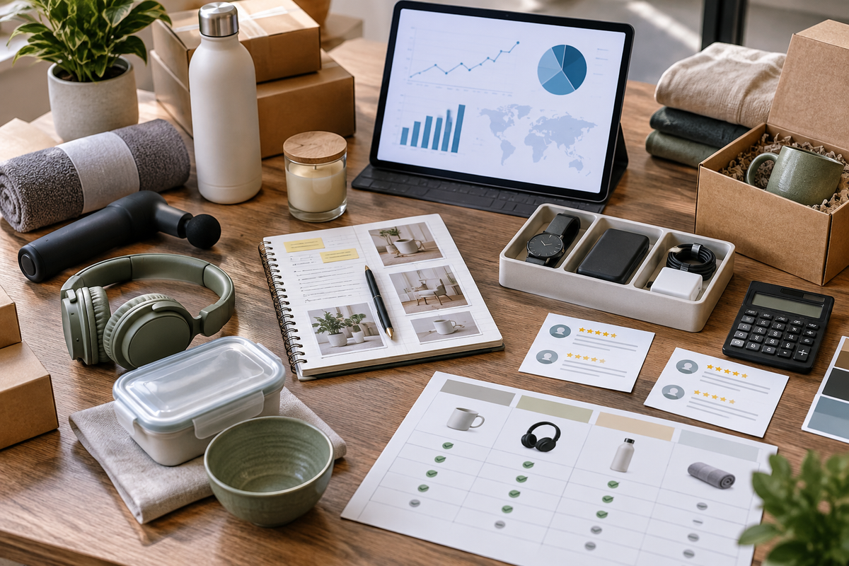 Product research workspace for evaluating online store product ideas