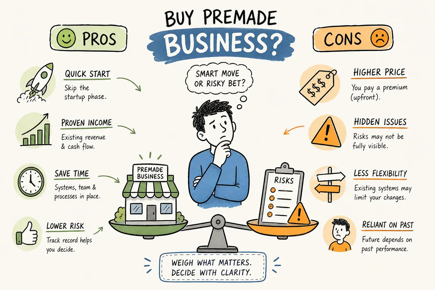 The Real Pros and Cons of Buying a Premade Business