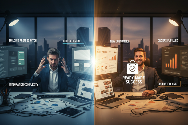 Buying a Ready-Made Store vs. Building from Scratch: A Cost & Time Breakdown