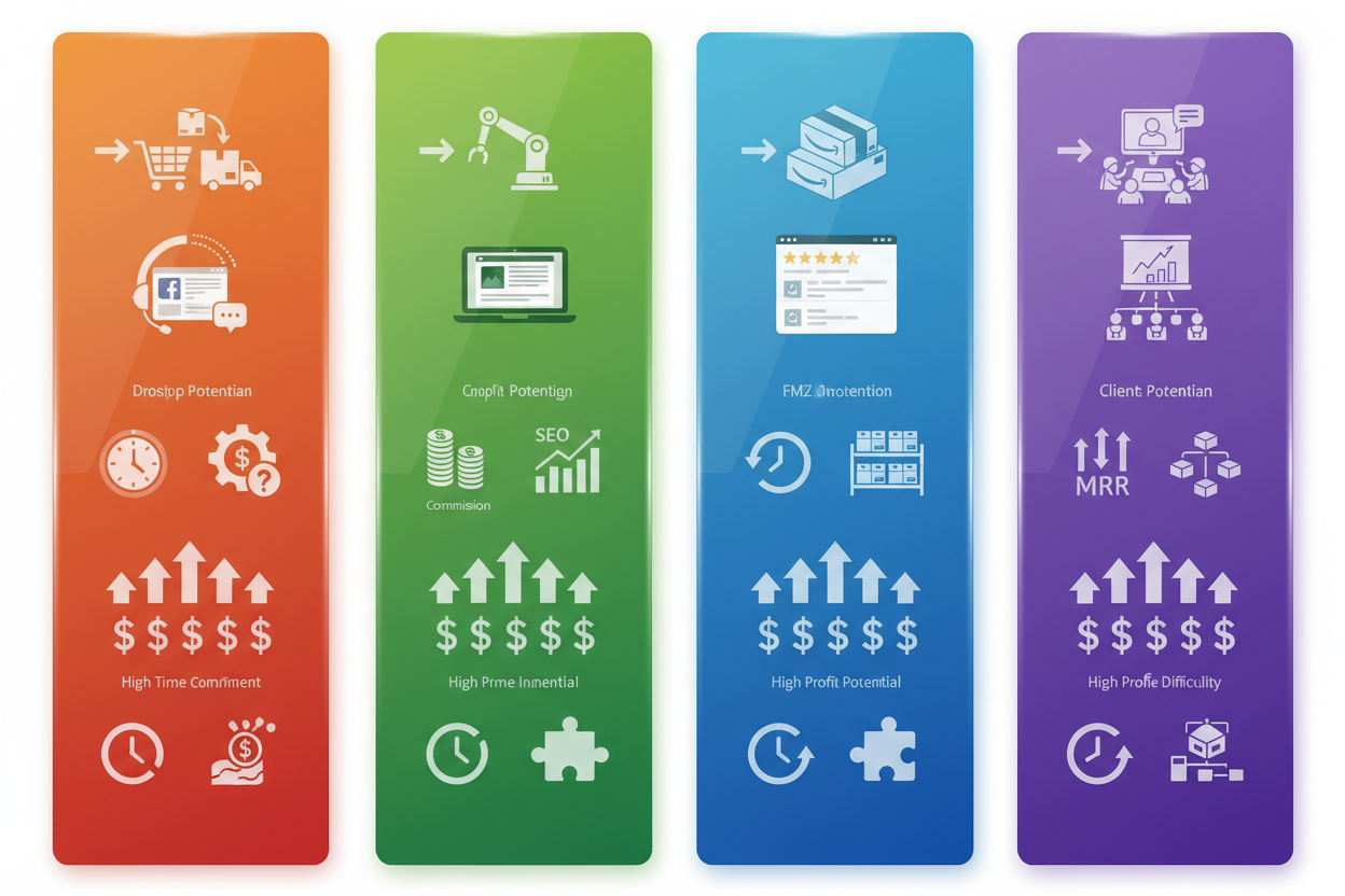 Which Ready-Made Business is Right for You? Dropshipping vs Affiliate vs Amazon vs Agency