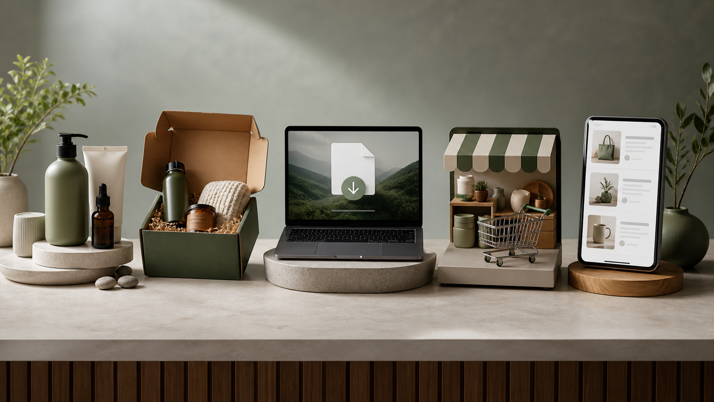 Ecommerce business models compared across products, subscriptions, digital goods, and marketplaces