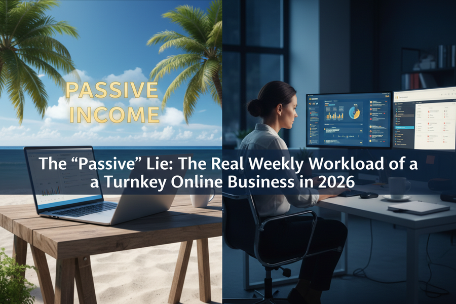 The “Passive” Lie: The Real Weekly Workload of a Turnkey Online Business in 2026