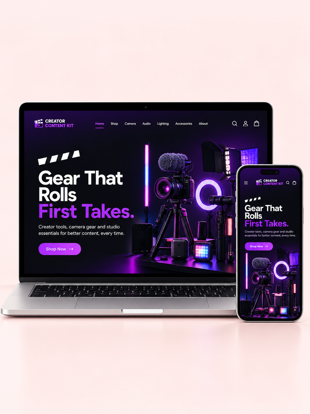 Ready-Made AI Creator Content Gear & Accessories Shopify Dropshipping Business screenshot 1