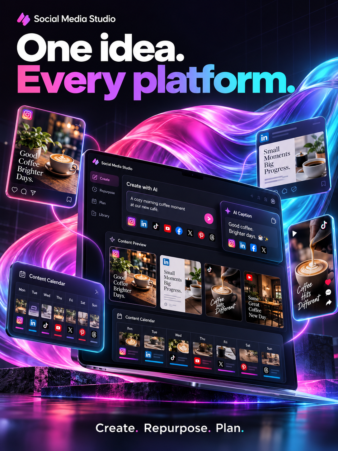 Social Media Studio – White-Label AI Social Media Content Generator Software screenshot 1