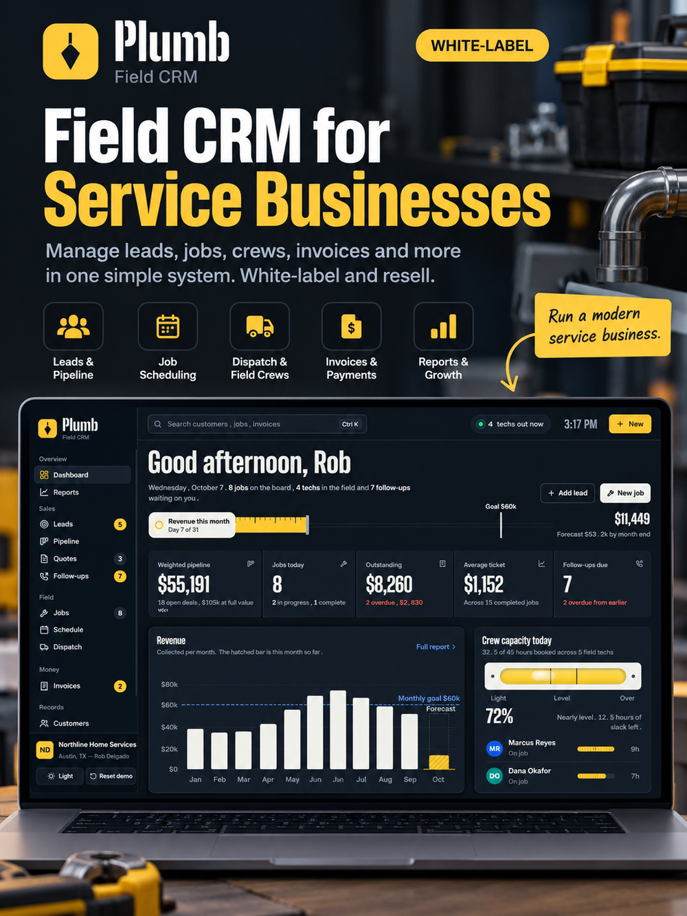 Field Service CRM Software – White-Label SaaS for Sale