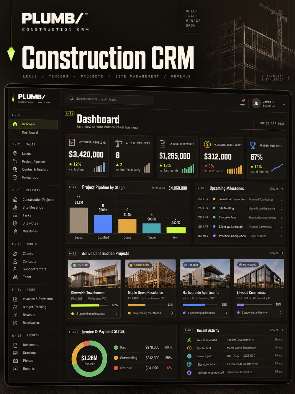 Construction CRM Software – White-Label SaaS for Sale
